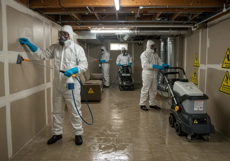 Basement Moisture Removal and Structural Drying process in Elmwood Place, OH